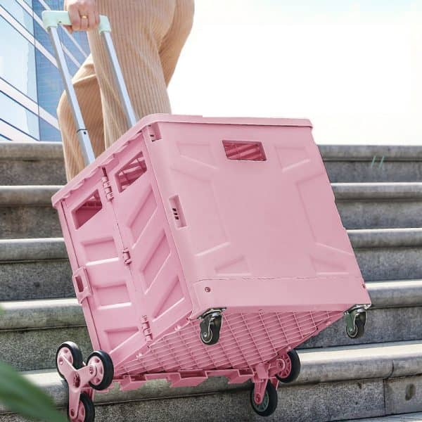 collapsible crate with wheels