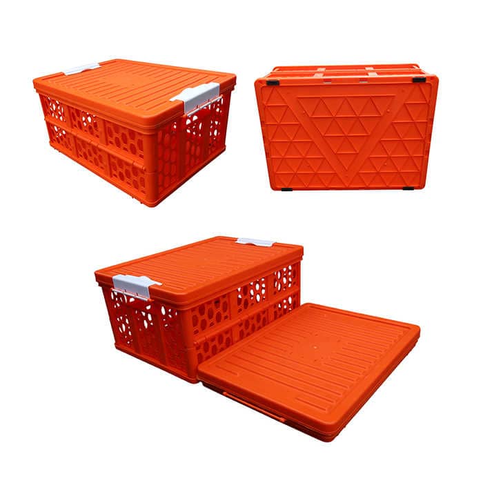 Plastic storage crates for car